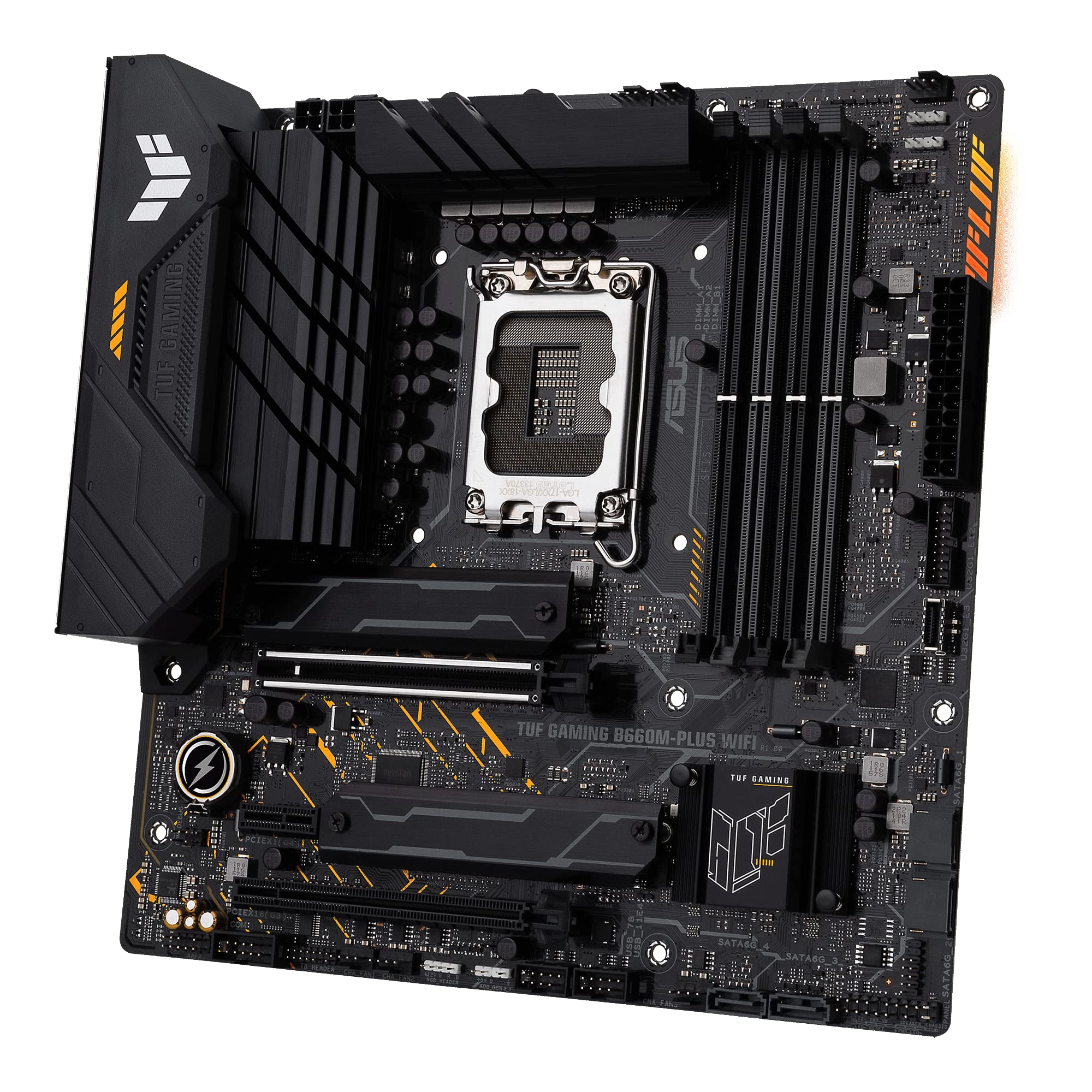 ASUS TUF GAMING B660M-PLUS WIFI DDR4 Motherboard - Intel B660 Chipset, PCIe 4.0, Dual M.2, WiFi 6 - Perfect for Gaming PC Builds & High-Performance Workstations