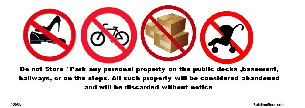 No Storage in Hallway Sign - Durable Aluminum Sign for Home & Office - Perfect for Apartments, Dorms and Public Spaces