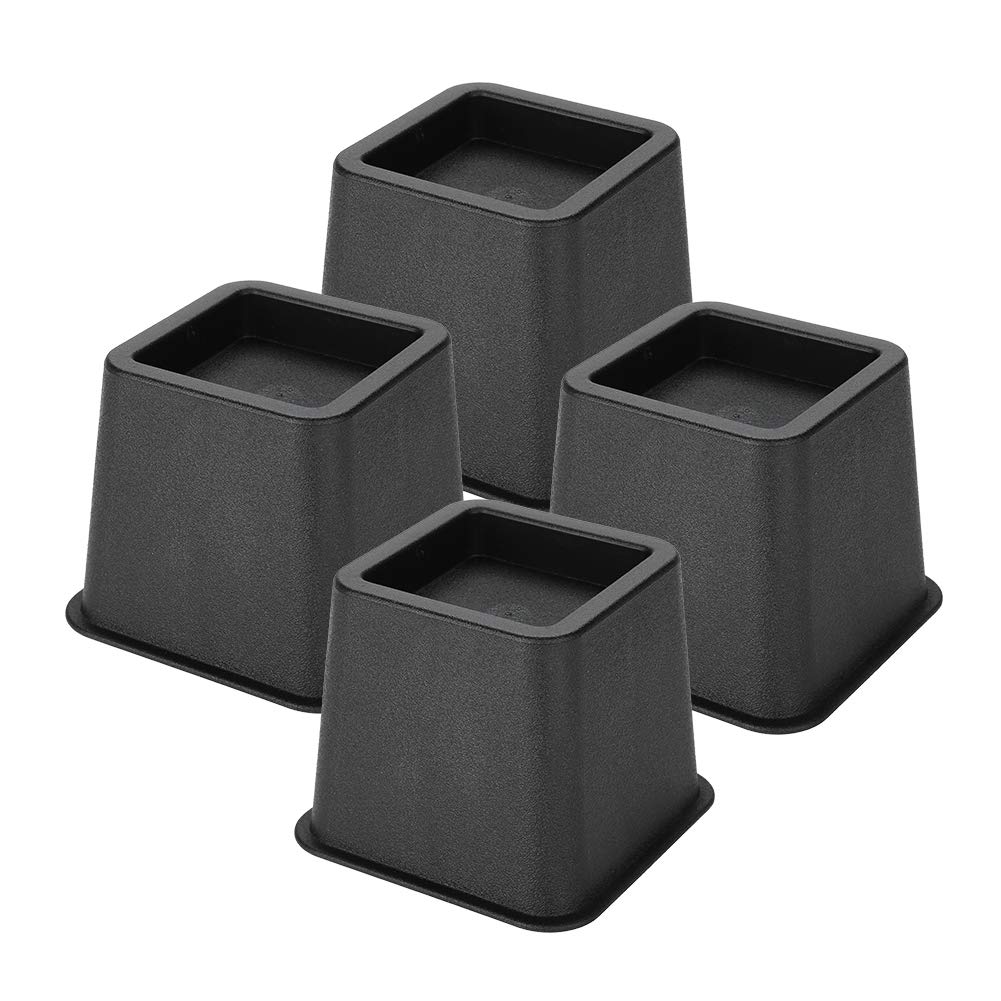 POCREATION 3 Inch Heavy Duty Bed Risers - Lift Table, Chair, Desk or Sofa with Extra Storage Space - Fits 5.5 Inch Furniture Posts - Perfect for Small Apartments, Dorms & Home Organization