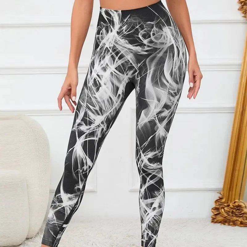 Tie Dye Seamless Yoga Pants for Women - High Waist Workout Leggings, Gym & Fitness Tights, Push Up Sports Clothing | Perfect for Yoga, Running & Casual Wear