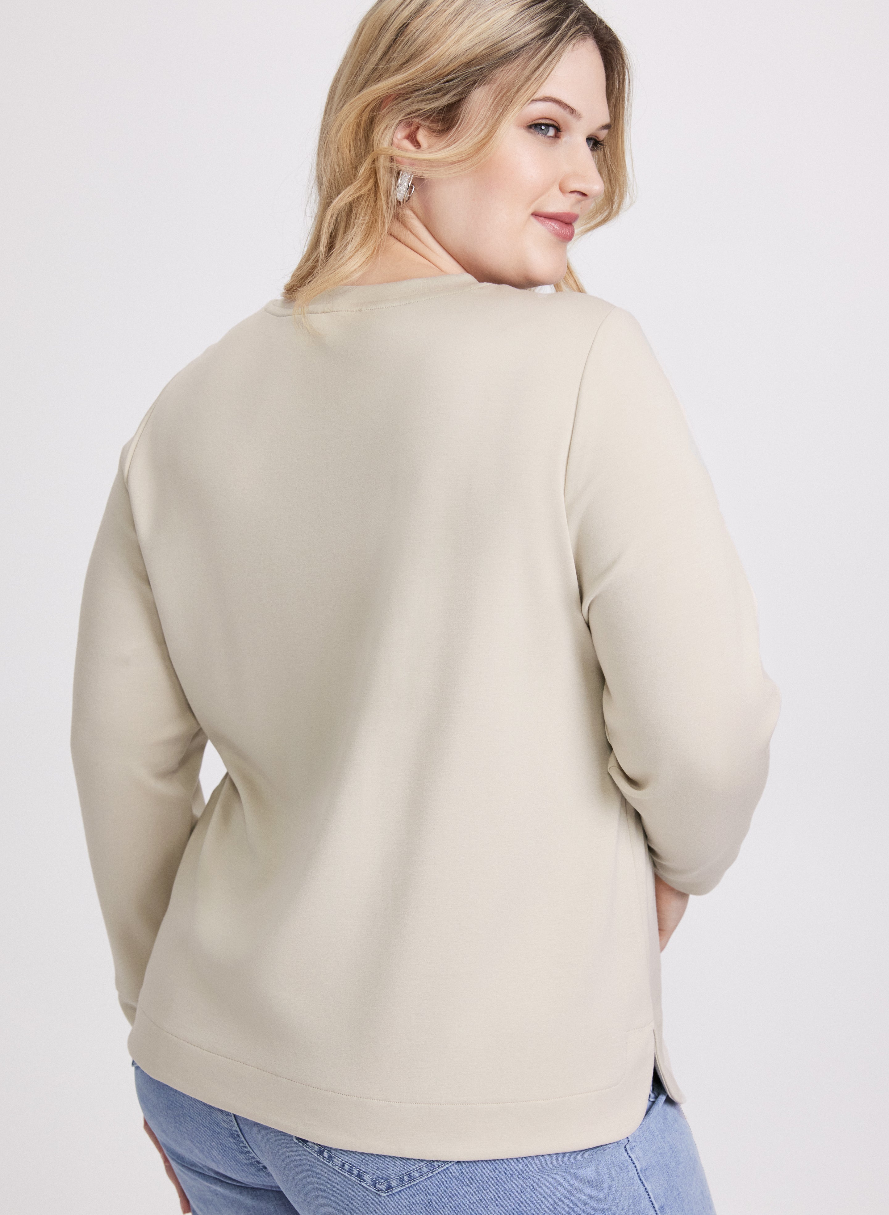 Floral Embroidery Long Sleeve Blouse for Women - Elegant Floral Print Tunic Top with Long Sleeves - Perfect for Spring Outfits, Office Wear & Casual Occasions