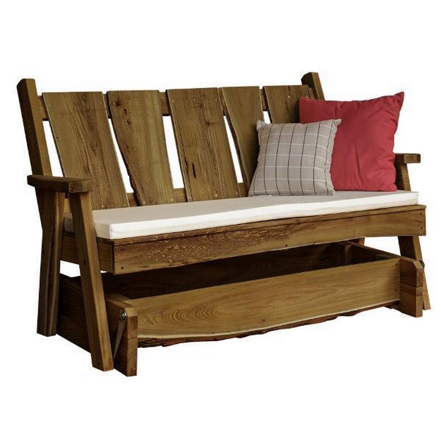 Timberland Garden Bench by A&L Furniture - Outdoor Wooden Bench for Patio, Garden, and Backyard - Durable & Weather-Resistant for Year-Round Use
