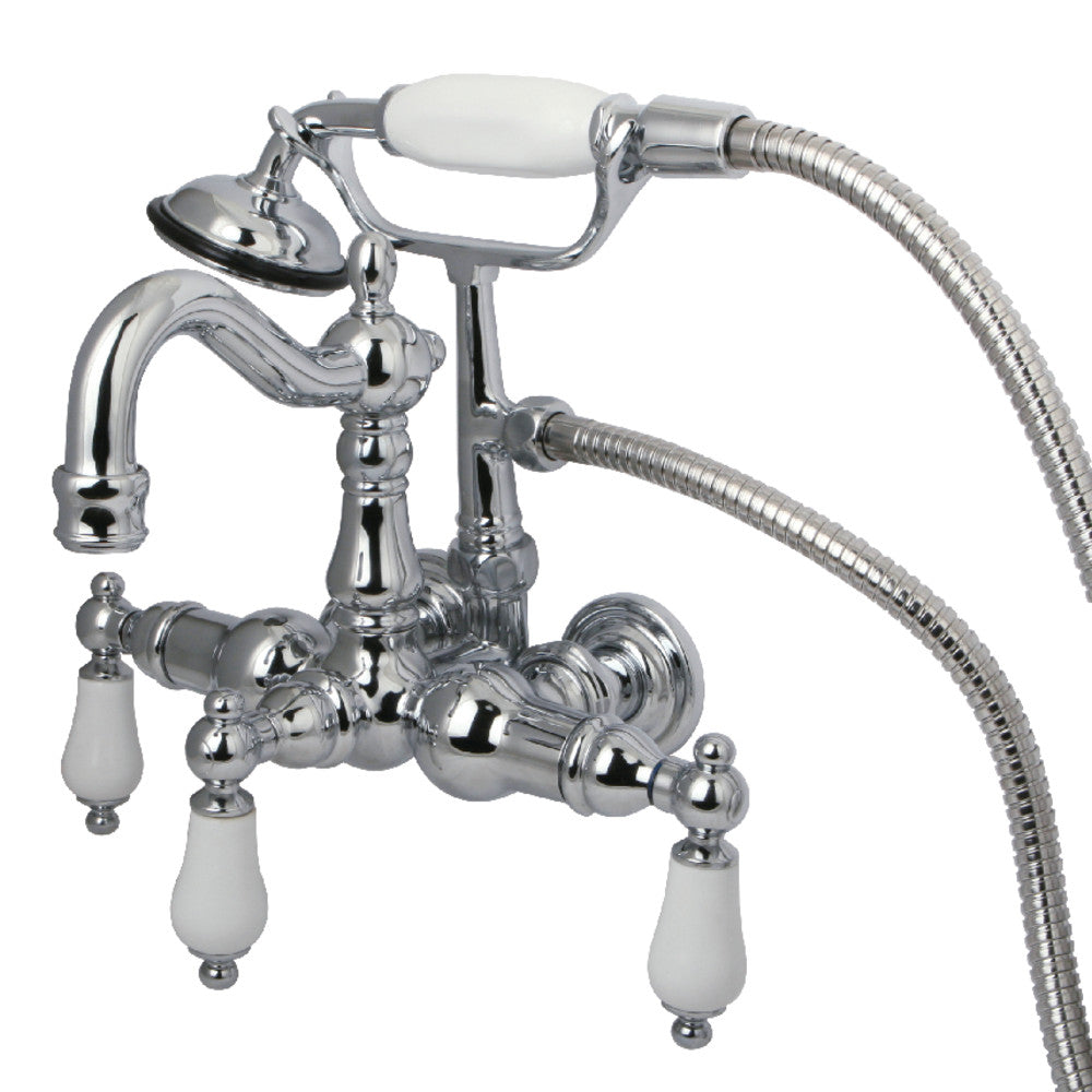 Kingston Brass CC1012T1 Vintage 3 3/8 Inch Wall Mount Tub Faucet - Classic Bathroom Fixture for Traditional & Farmhouse Style Homes | Perfect for Clawfoot Tubs, Freestanding Bathtubs & Vintage Bathroom Renovations