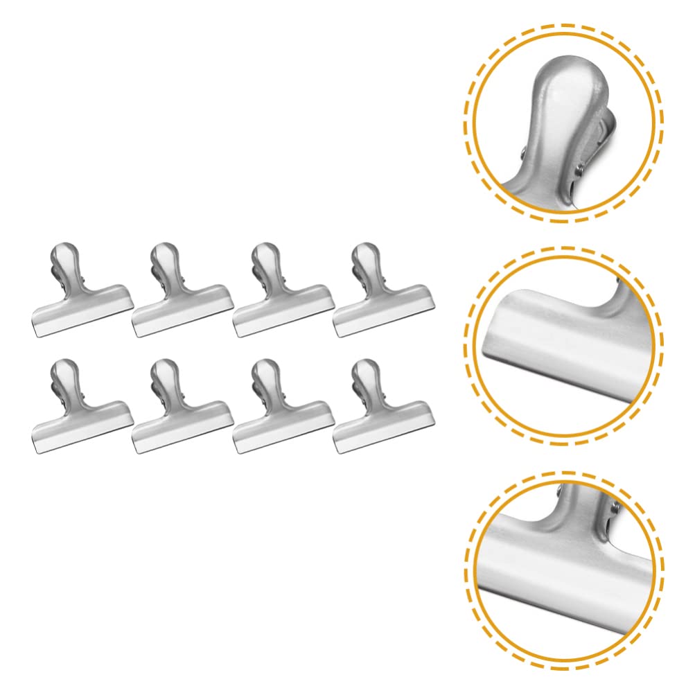 POPETPOP 8-Piece Stainless Steel Magnetic Sealing Clips - Food Fresh-Keeping Chip Bag Clips for Snacks, Cereal & Chips - Durable Metal Bag Sealer Clips for Kitchen, Pantry & Picnic Use