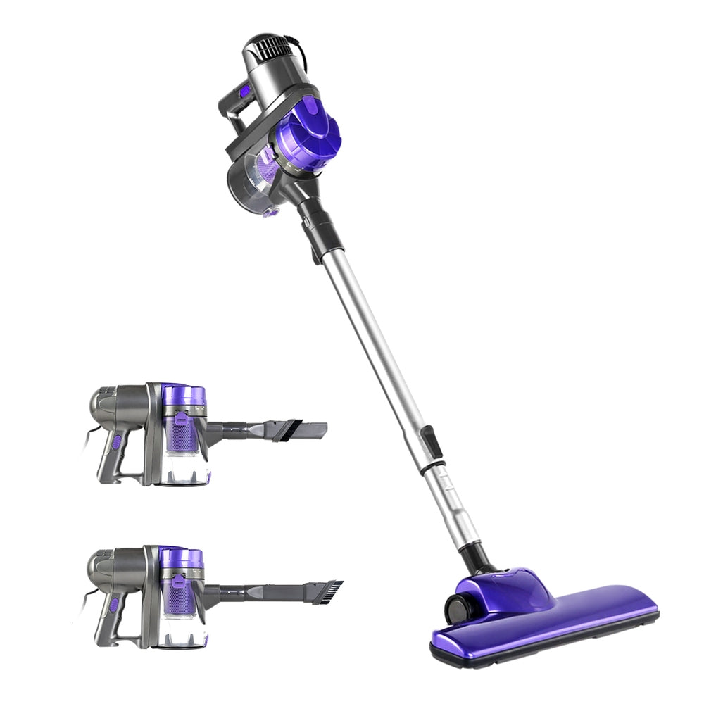 Devanti 450W Purple Stick Vacuum Cleaner - Lightweight Handheld Corded Vacuum for Quick Cleanups, Pet Hair, and Hard Floors | Perfect for Home, Office, and Car Use