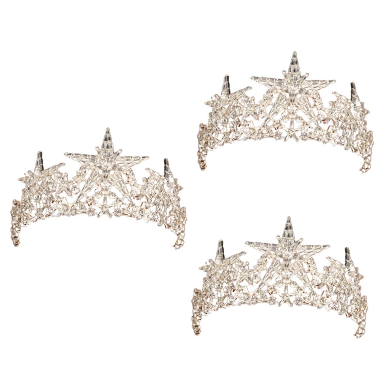 Minkissy 3-Piece Rhinestone Headband Set for Women - Wedding Headpiece, Turban Headband, Bridal Tiara - Perfect for Weddings, Parties, and Special Occasions