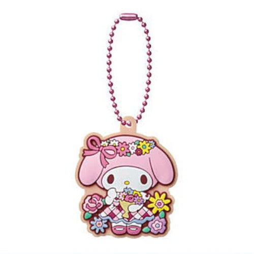 Sanrio Characters Pukkuri Rubber Mascot Keychain Vol. 5 - 2 Inch Cute Collectible Key Ring for Backpacks, Bags & Gifts | Official Bandai Licensed Merchandise