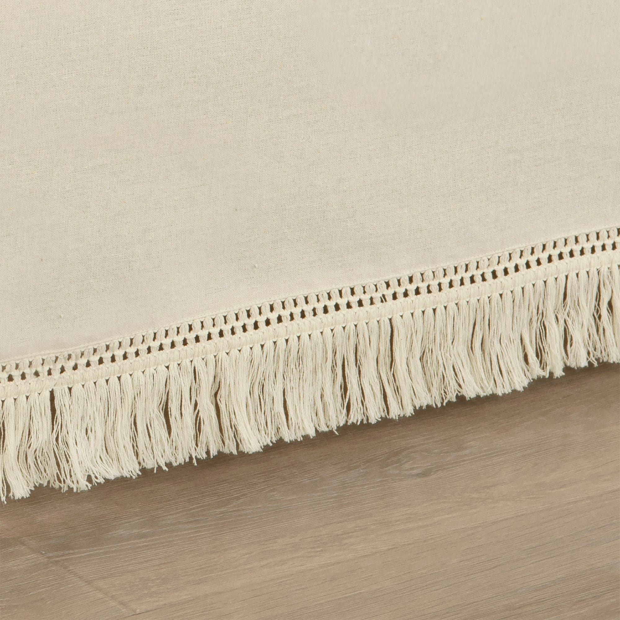 Boho Fringe 15 Inch Tailored Drop Easy Fit Bed Skirt - Stylish & Comfortable Bedroom Decor for Boho Chic, Farmhouse & Modern Homes
