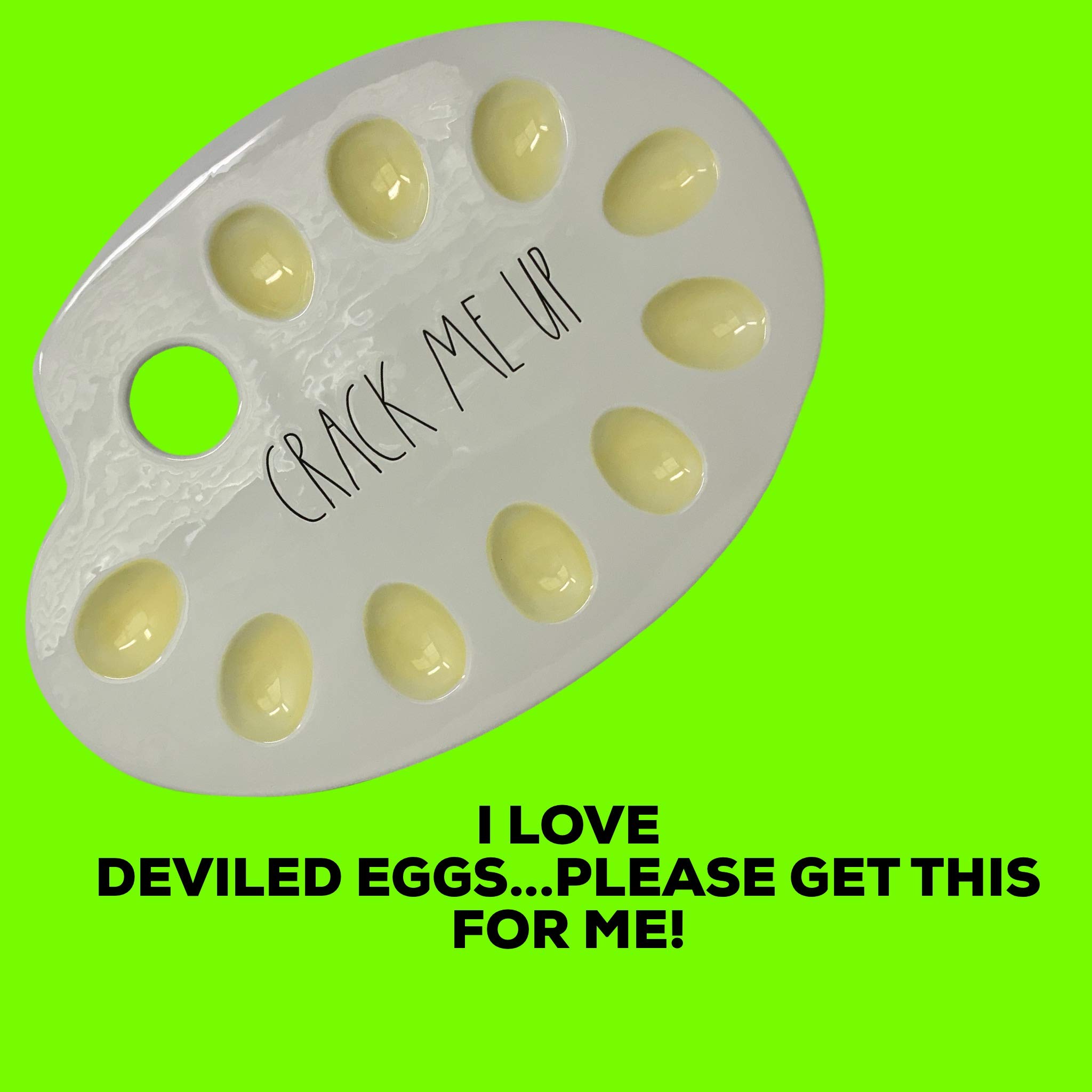 Rae Dunn Easter Deviled Egg Serving Tray - Ceramic Appetizer Platter with 
