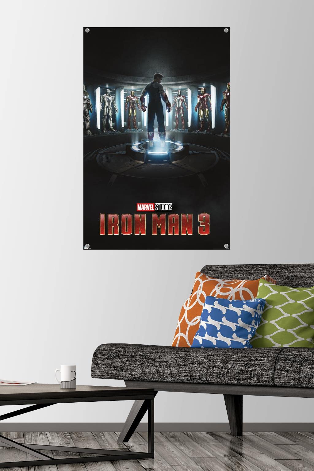 Marvel Iron Man 3 Armor One Sheet Wall Poster with Pushpins - Premium Superhero Movie Decor for Bedroom, Office & Game Room