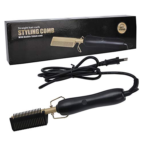 Electric Hair Straightener Brush - Dual Use Wet & Dry Styling Comb for Men & Women | Professional Beard & Hair Styling Tool for Home & Salon Use | Perfect Gift Idea with US Plug (Great for Travel, Daily Styling & Special Occasions)