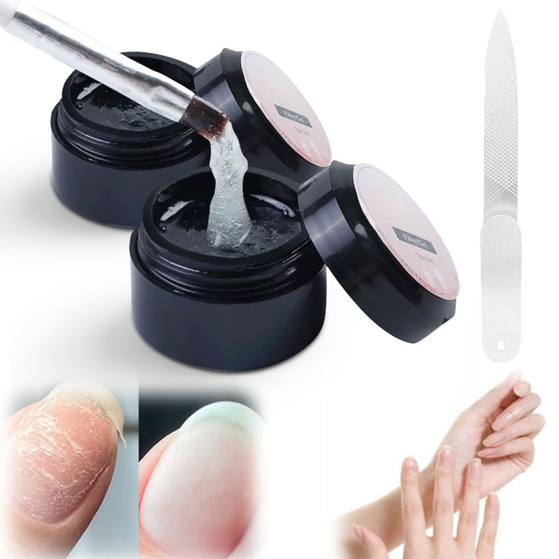 2024 Nail Repair Gel Kit - Instant Cracked & Split Nail Treatment, Natural Nail Strengthener & Protector (2 Pack) | Quick Fix for Broken Nails at Home, Salon & Travel