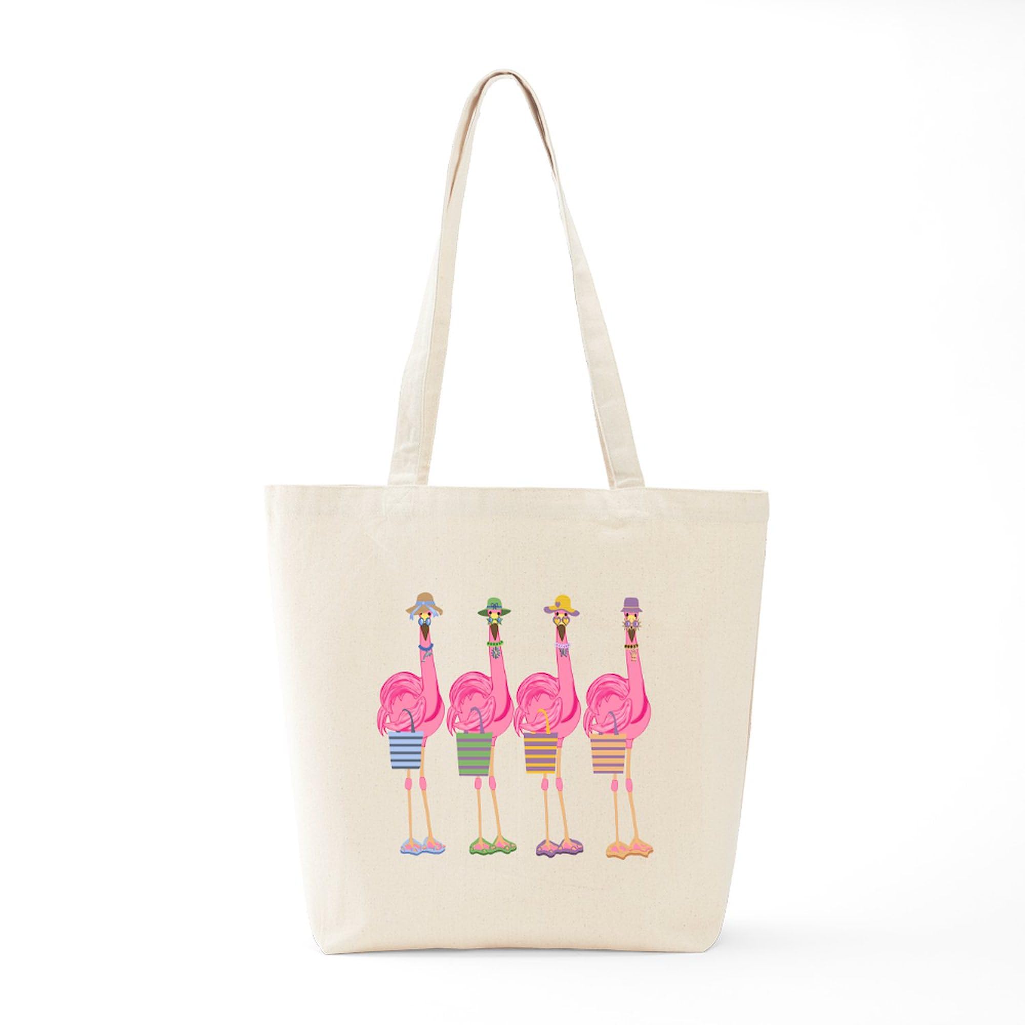 Snazzy Flamingos Canvas Tote Bag - Eco-Friendly Reusable Shopping Bag for Groceries, Beach & Daily Use | Natural Cotton Tote with Unique Design