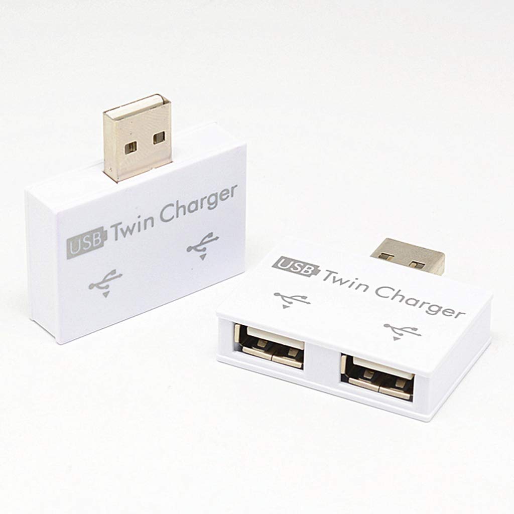 Ldabrye USB 2.0 Hub - 2 Port USB Splitter Adapter for Laptop & PC - High Speed Data Transfer - Compact USB Male to Female Converter - Perfect for Office, Home & Travel Use