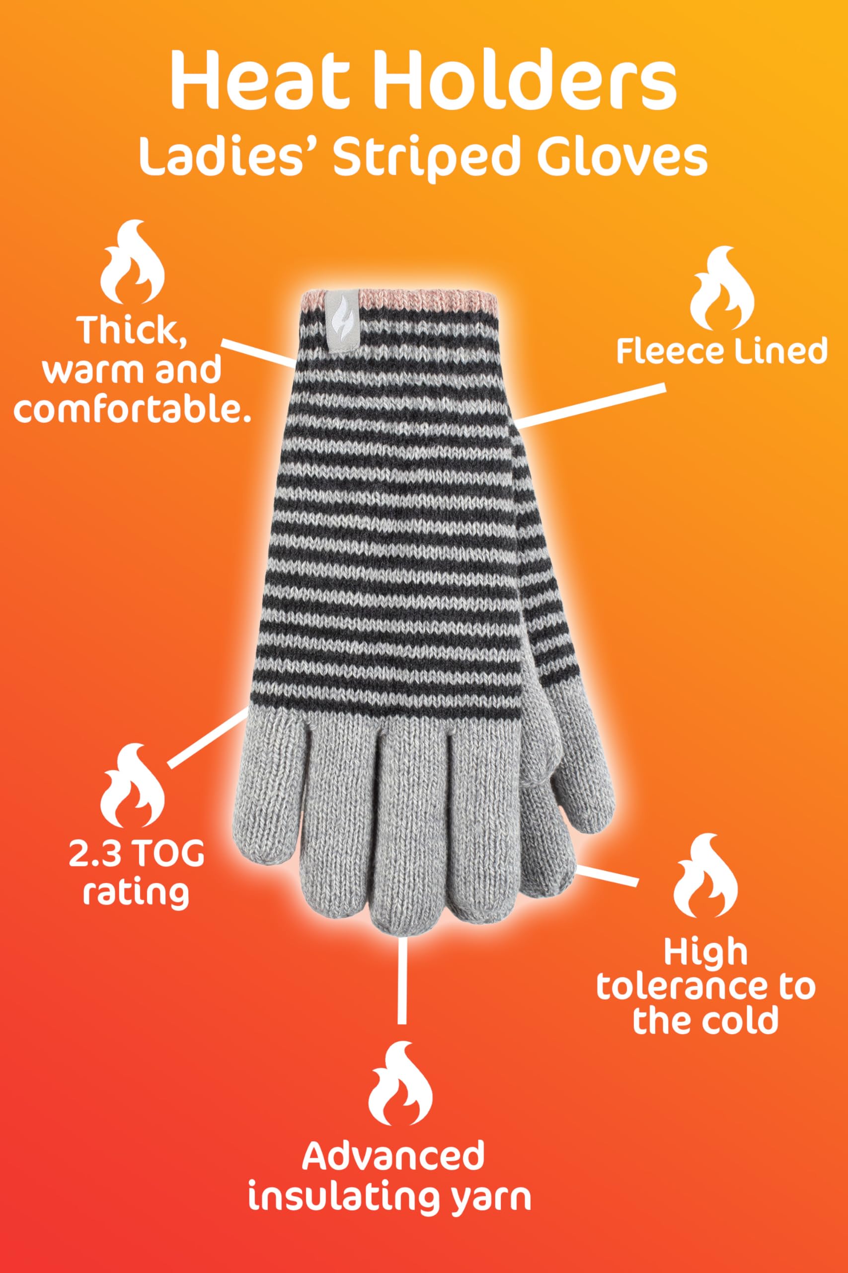 Heat Holders Women's Thermal Winter Gloves - Soft Fleece Lined, Windproof & Touchscreen Compatible for Cold Weather, Outdoor Activities & Daily Commute