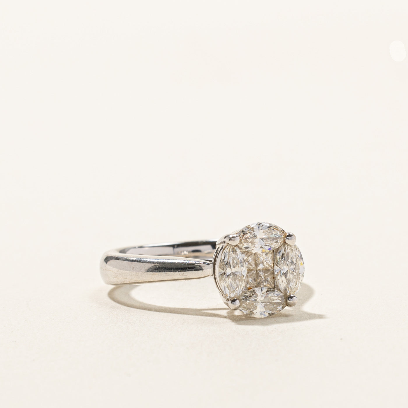 1.12ctw Cluster Diamond Ring for Women - Size 5.75 | Elegant Wedding, Engagement & Anniversary Jewelry Gift