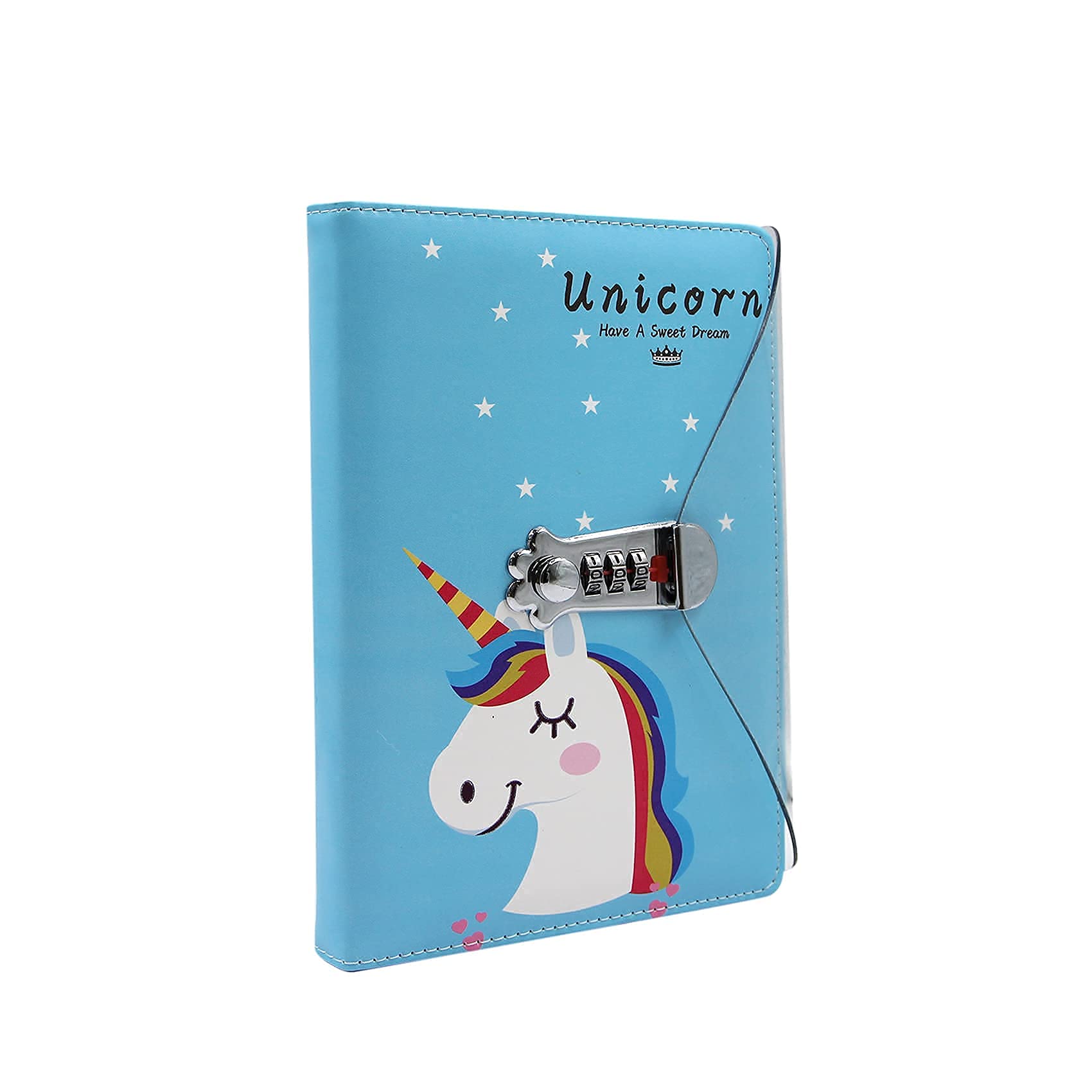 Lockable A5 Blue Unicorn Journal - Password Protected Writing Notebook, Travel Diary & Planner for Teens, Students & Creative Writing | Perfect for School, Work & Personal Reflection