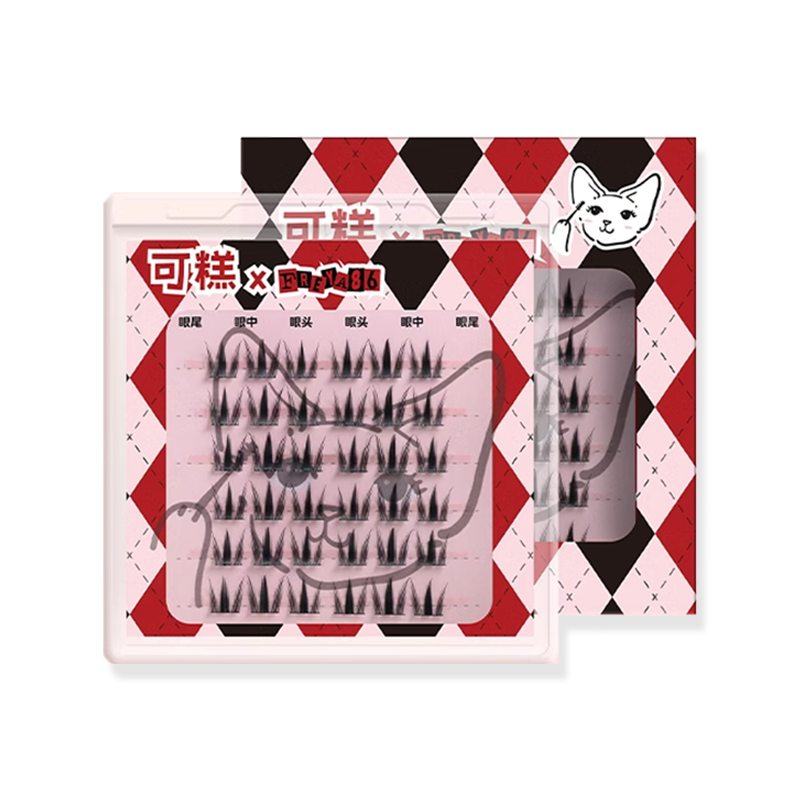 Gaoashes X Freya86 UF23 Midnight Cat Eyelashes - Fluffy Cat Paw False Lashes for Dramatic Eye Makeup | Perfect for Halloween, Cosplay & Night Out