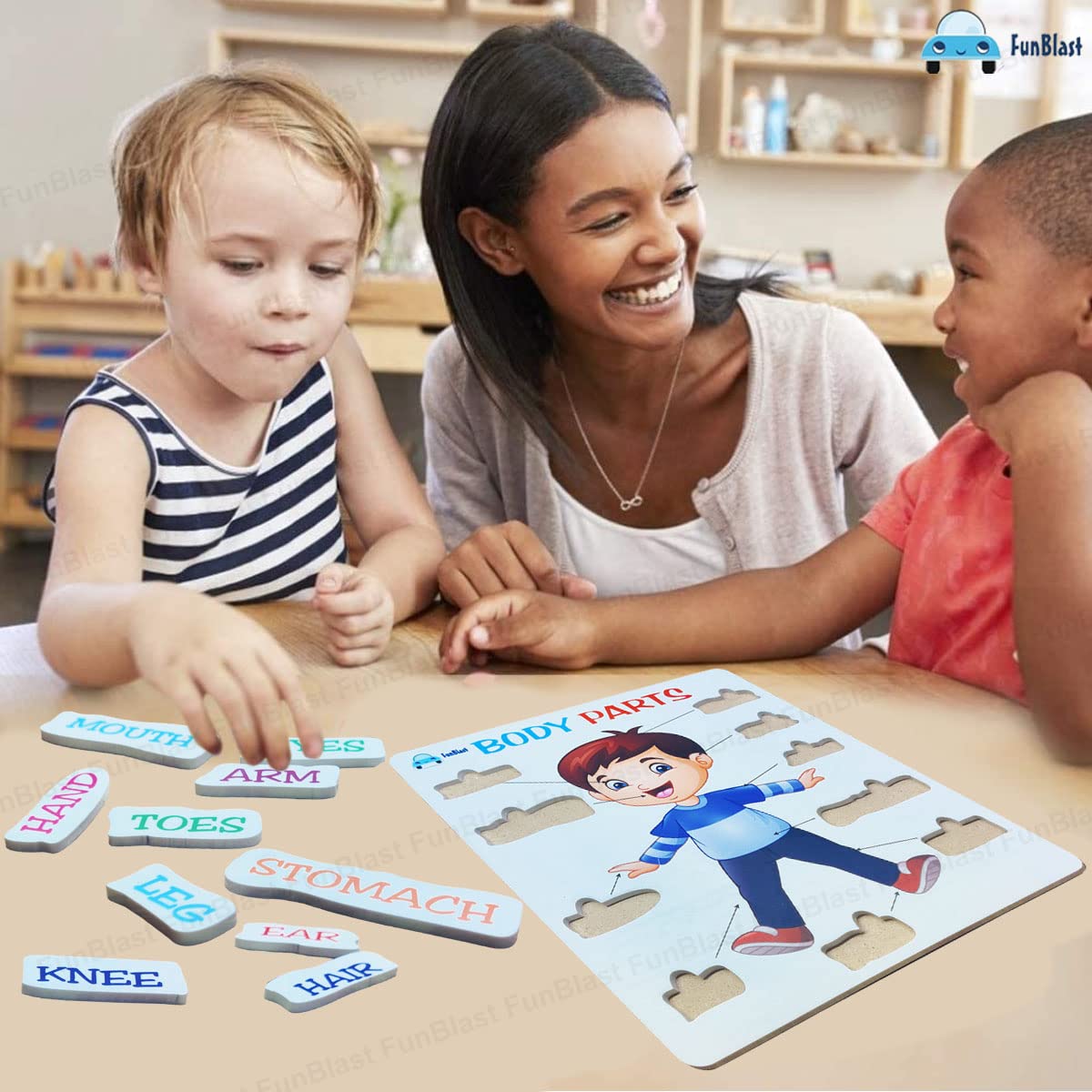 FunBlast Kids Body Parts Puzzle - Educational Learning Toy for Children, Human Anatomy Chart & Body Parts Game (1-Pack) - Perfect for Preschool, Homeschool & Classroom Learning Activities