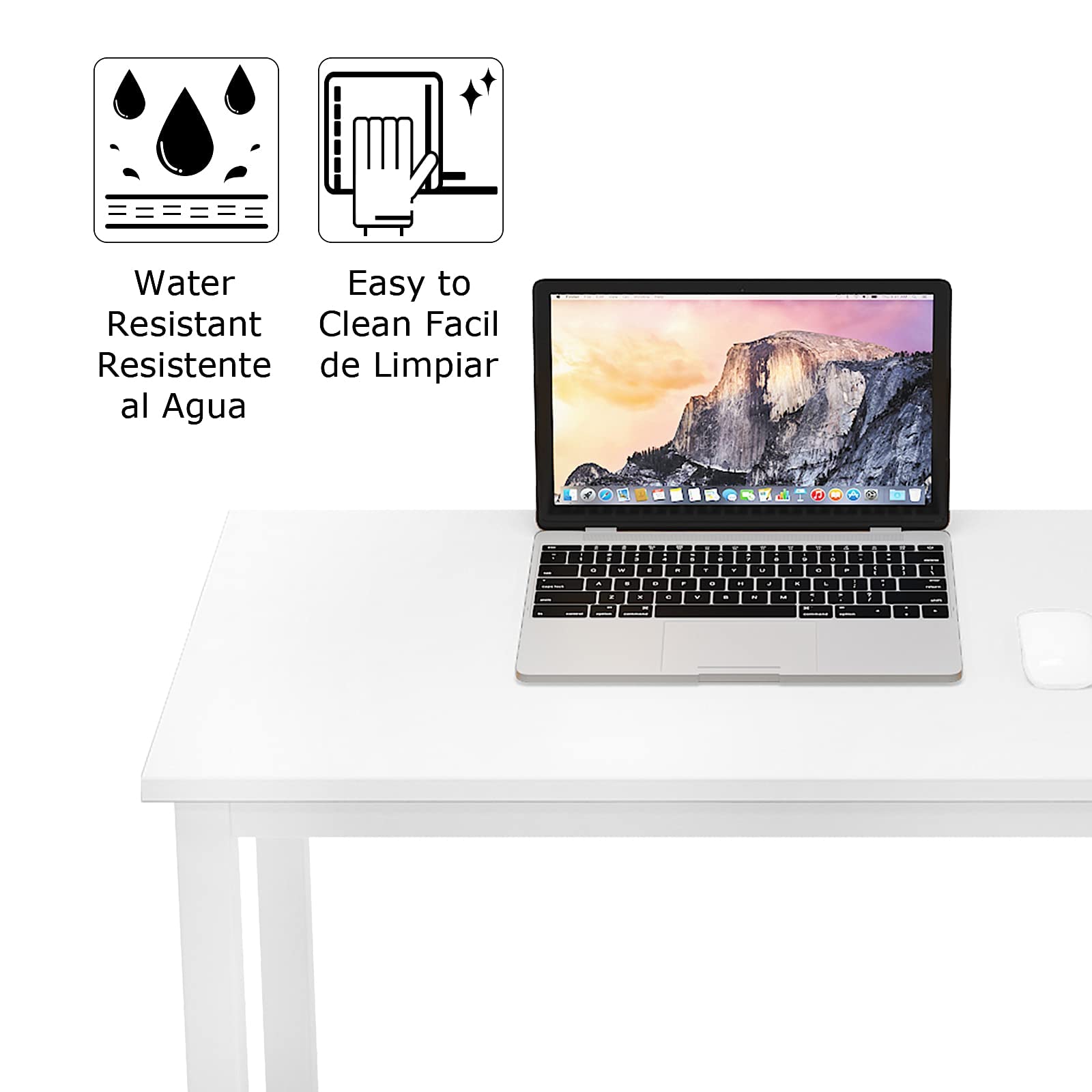 SogesGame 63-inch White Computer Desk - Home Office Desk, Study Writing Table, Workstation for Gaming & Remote Work | Perfect for Small Spaces & Modern Workspaces