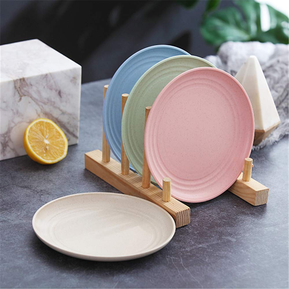 RemeeHi 12-Pack Wheat Straw Dinner Plates - Unbreakable, Microwave & Dishwasher Safe Eco-Friendly Plastic Plates for Parties, Picnics, and Everyday Use