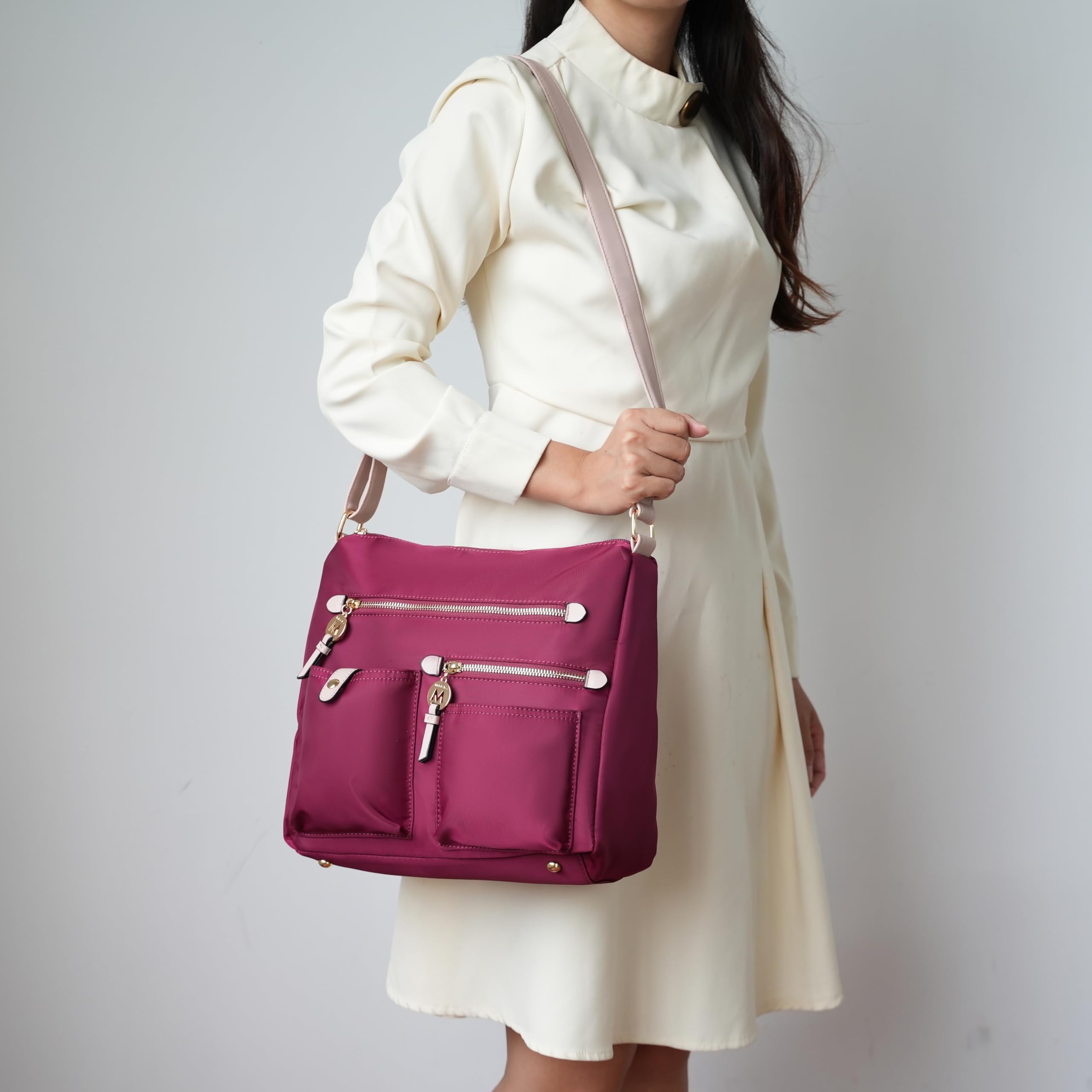 MKF Collection Women's Crossbody Bag - Nylon Pocketbook Handbag with Zipper, Shoulder Purse by Mia K | Perfect for Work, Travel & Everyday Use