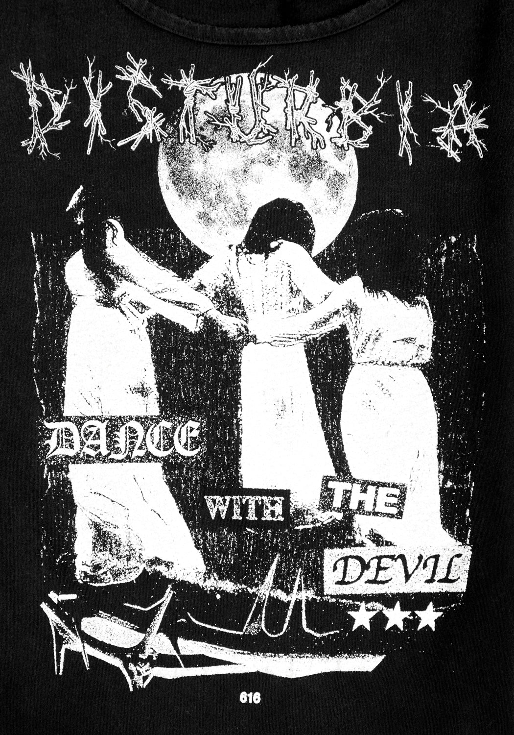 Devil Print Long Sleeve Baby Tee - Gothic Cute Top for Women | Perfect for Halloween, Concerts & Streetwear Fashion