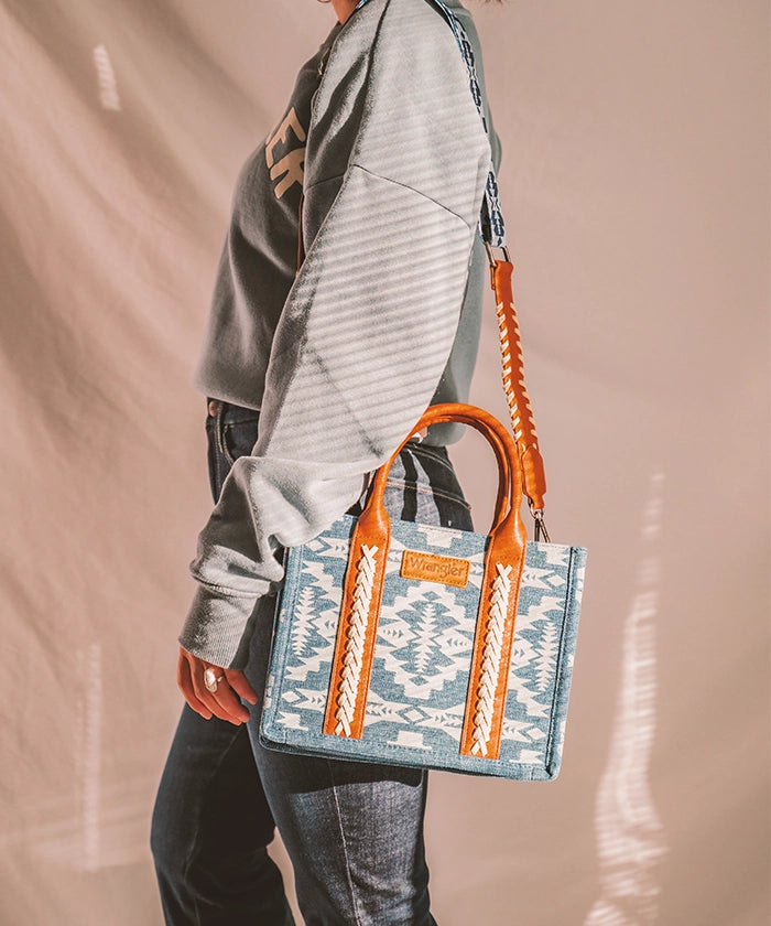 Wrangler Aztec Print Tote Bag Set - Stylish & Durable Cotton Tote Bags for Women - Perfect for Shopping, Beach, Travel & Everyday Use