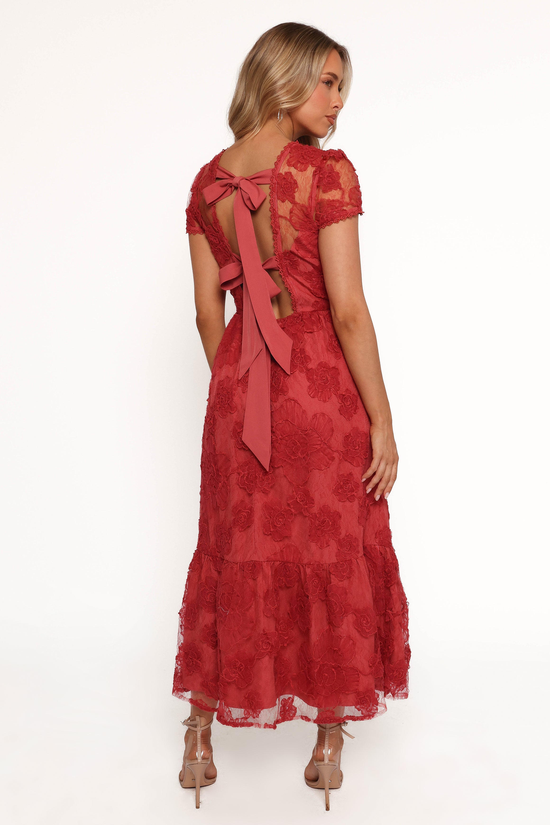 Abbey Midi Dress for Women - Elegant Wine Red Flowy Dress for Casual Wear, Date Night & Special Occasions