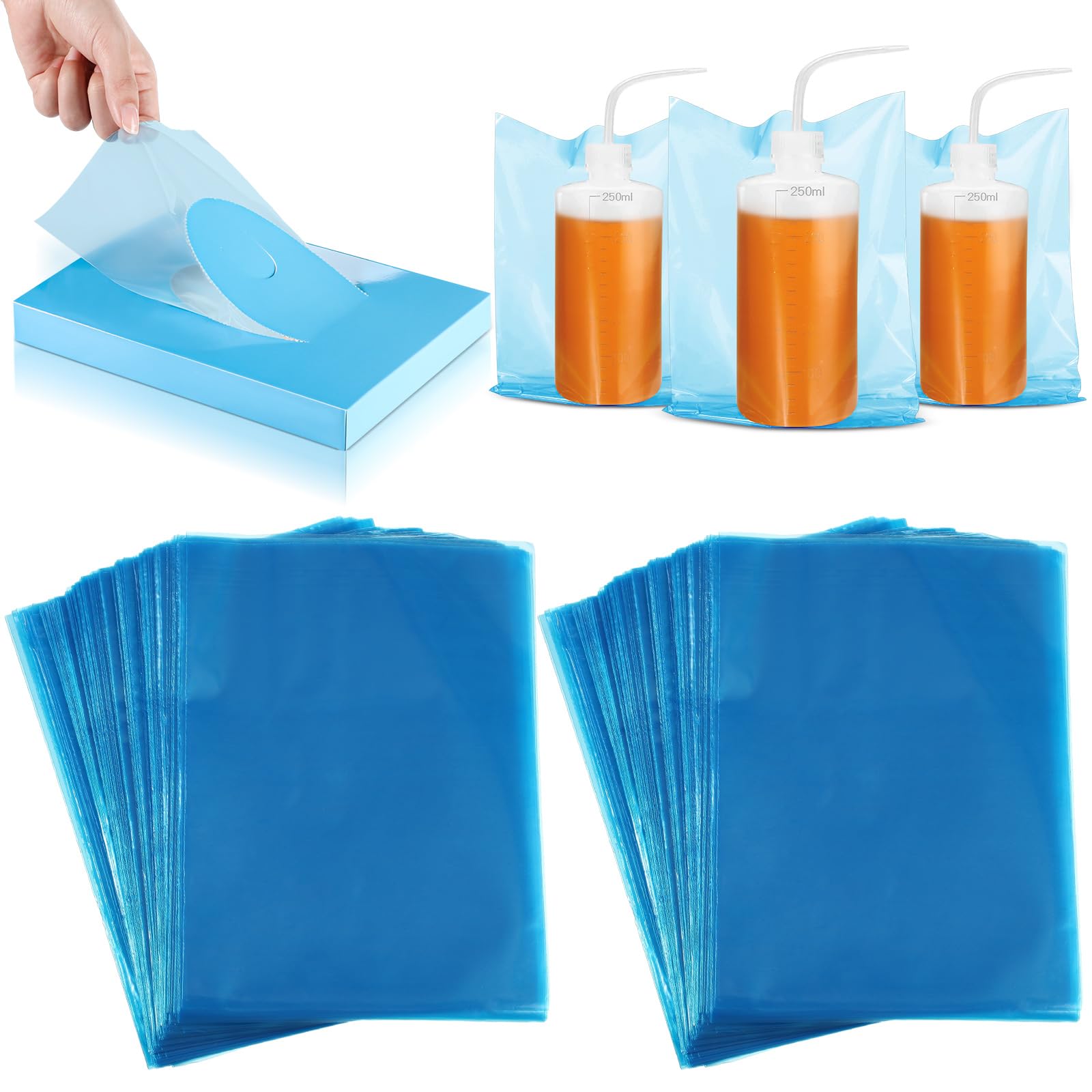 Harloon 500 Pcs Disposable Tattoo Bottle Bags - 6x8 Inch Tattoo Squeeze Bottle Bags, Plastic Cleaning Supply Bags for Tattoo Artists & Salons (Blue) | Ideal for Ink Storage, Tattoo Aftercare & Salon Hygiene