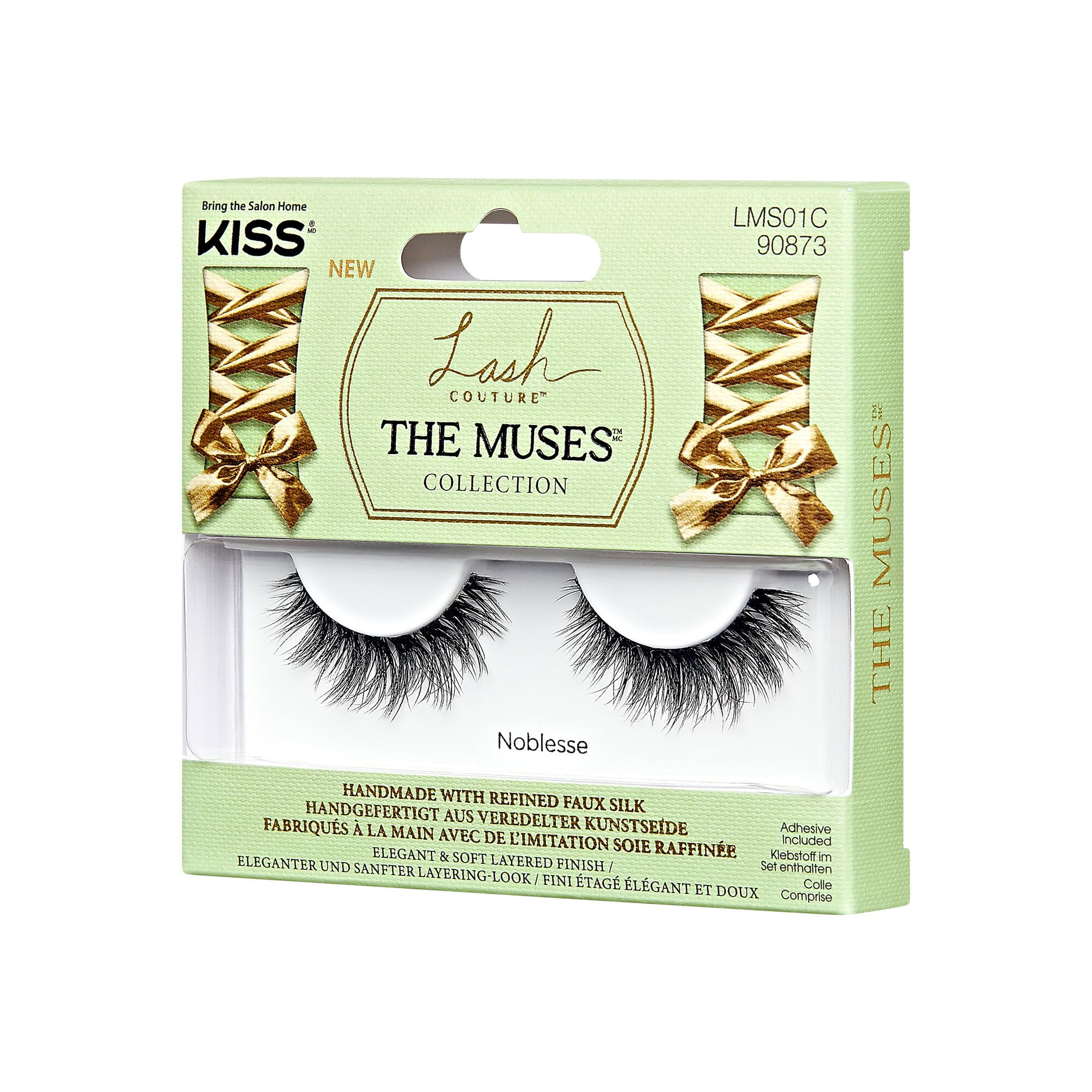KISS Lash Couture Muses Collection False Eyelashes - Style 01, Natural Look, Reusable, Cruelty-Free Lashes for Everyday Wear & Special Occasions