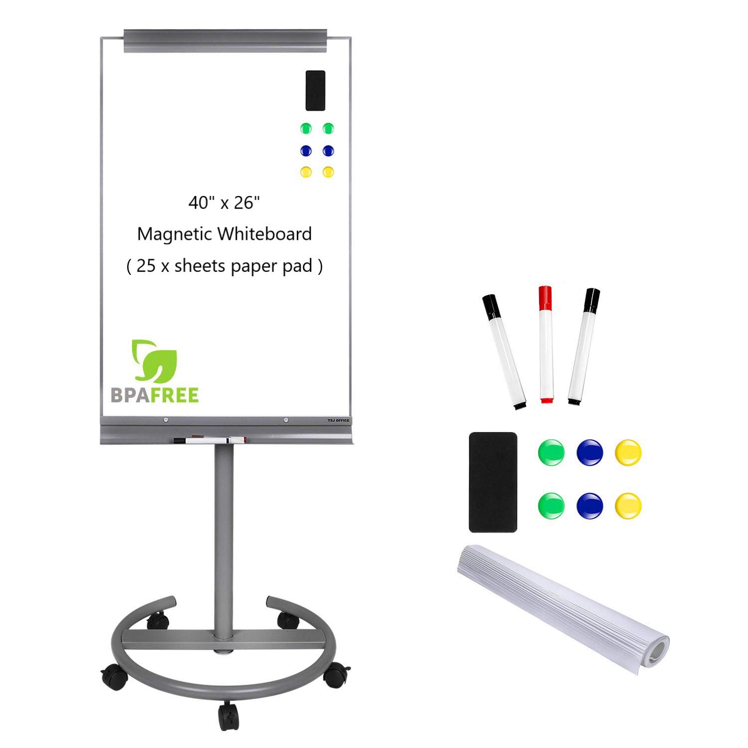 Adjustable Height Magnetic Dry Erase Whiteboard 40