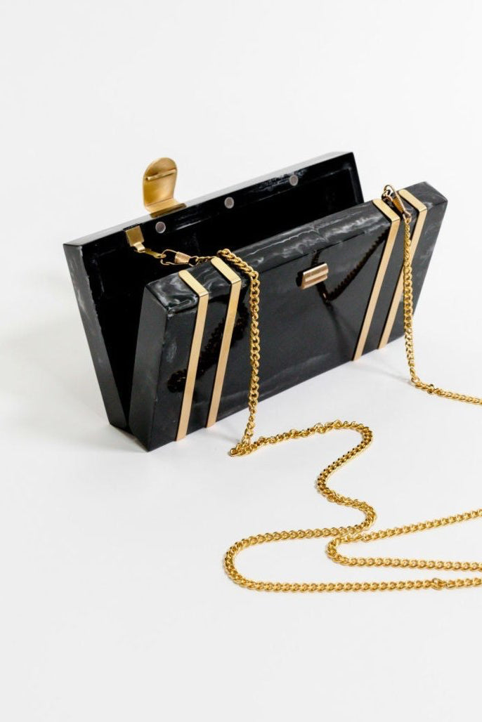 Luxury Onyx Clutch Purse for Women - Elegant Evening Bag for Parties, Weddings & Special Occasions