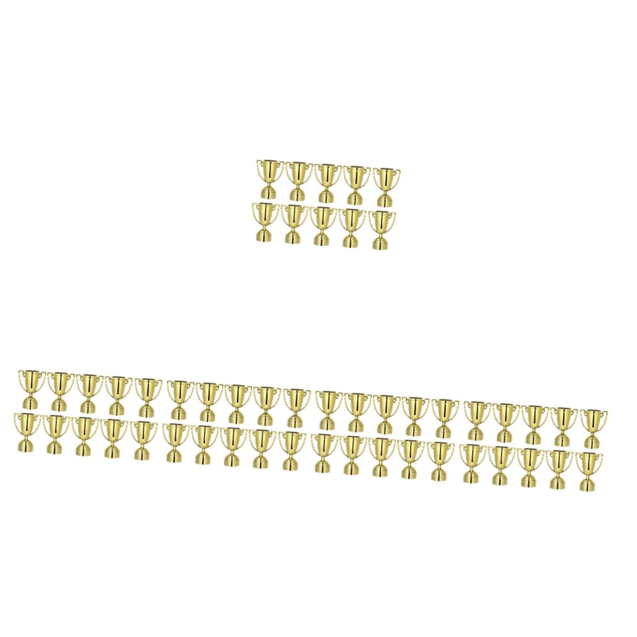 Toddmomy 50 Pcs Gold Plastic Trophy Toys for Kids - Reward Prizes, Classroom Incentives & Party Favors - Perfect for School Awards, Sports Achievements & Motivational Gifts