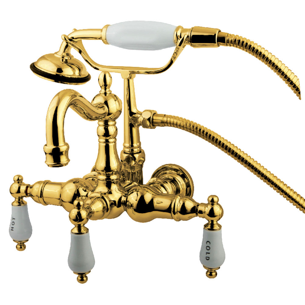 Kingston Brass CC1010T1 Vintage 3-3/8 Inch Wall Mount Tub Faucet - Classic Bathroom Fixture for Vintage Style Bathrooms & Clawfoot Tubs