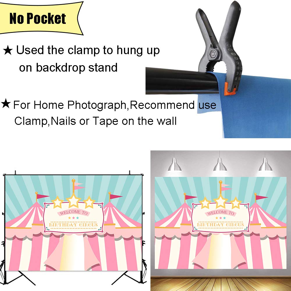 Pastel Pink & Teal Circus Backdrop - 7x5ft Big Top Tent Carnival Carousel Banner for Girls 1st Birthday Party, Baby Shower, Cake Table & Photo Booth Decoration | Perfect for First Birthday Celebrations, Baby Showers, and Themed Photo Shoots