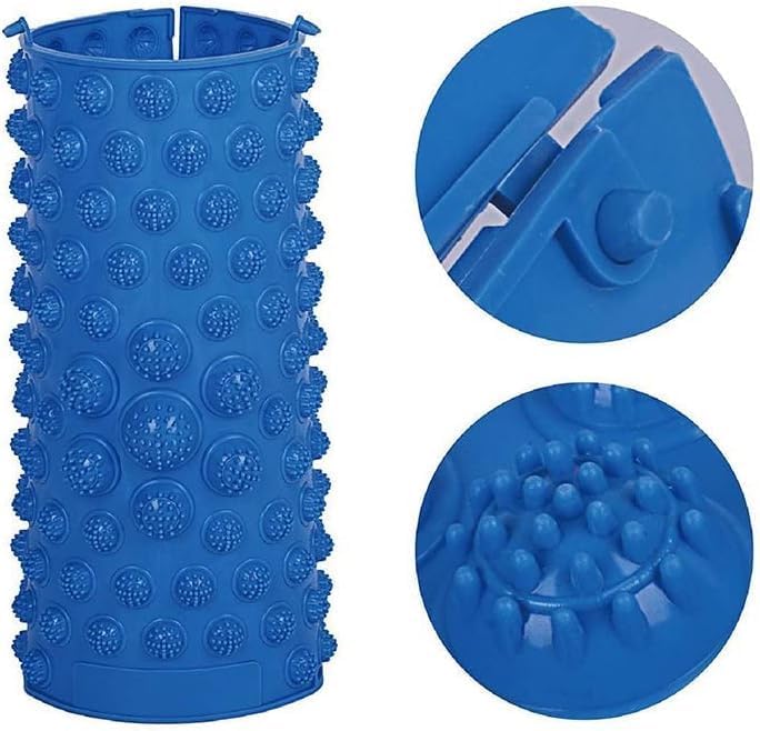 Acupressure Foot Massage Mat - Reflexology Walking Toe Plate Massage Pad for Yoga, Bathroom & Outdoor Use - Anti-Slip Design - Set of 4 Blue Mats - Relieve Foot Pain & Improve Circulation