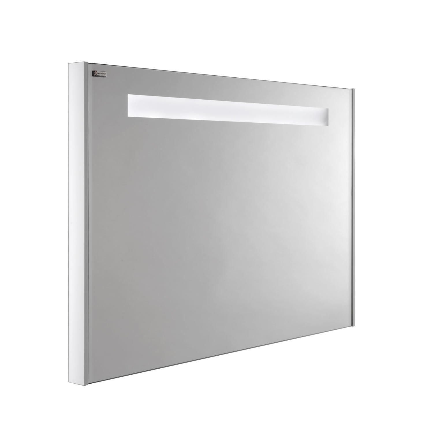 48 LED Backlit Bathroom Vanity Mirror - Wall Mounted Makeup Mirror with White Matte Frame by VALENZUELA - Perfect for Modern Bathrooms, Dressing Rooms & Vanity Areas