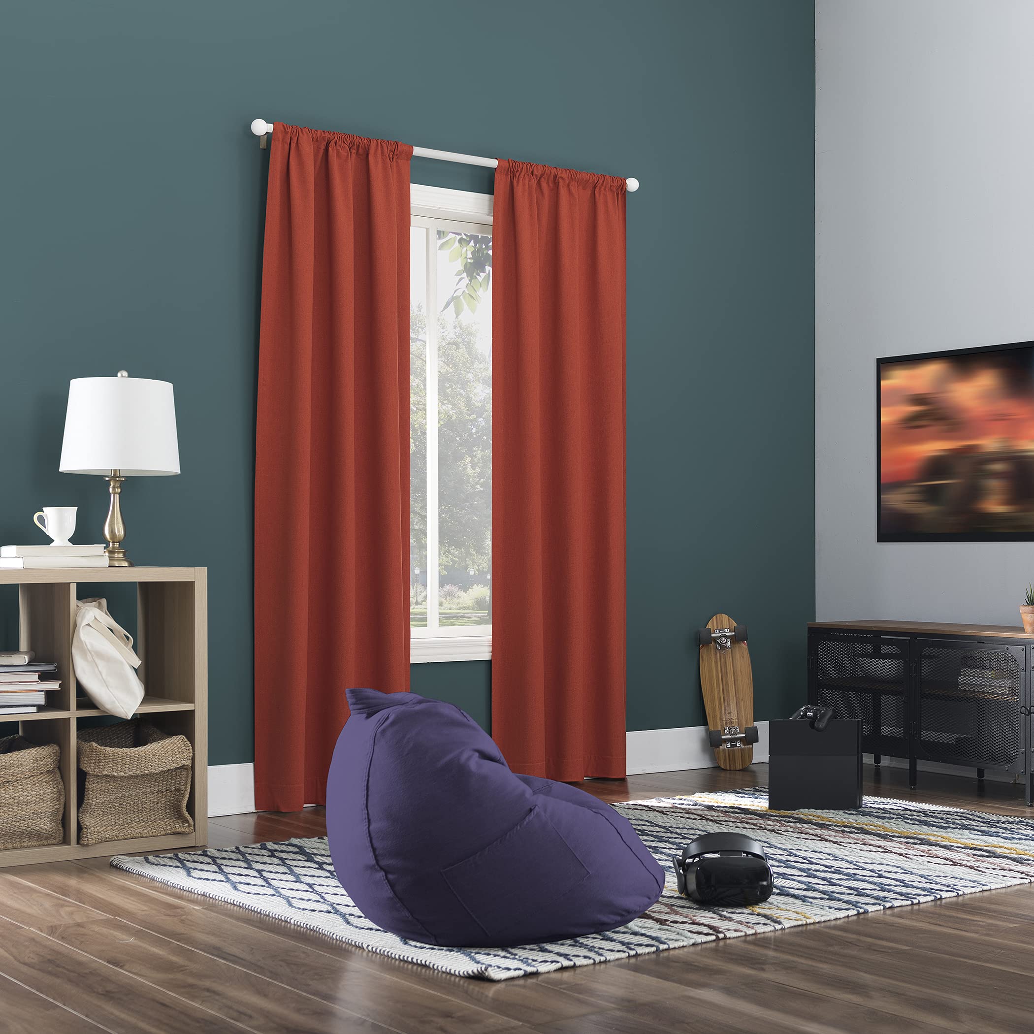 Sun Zero Jules Brushed Tonal Textured Blackout Curtain Panel - 40