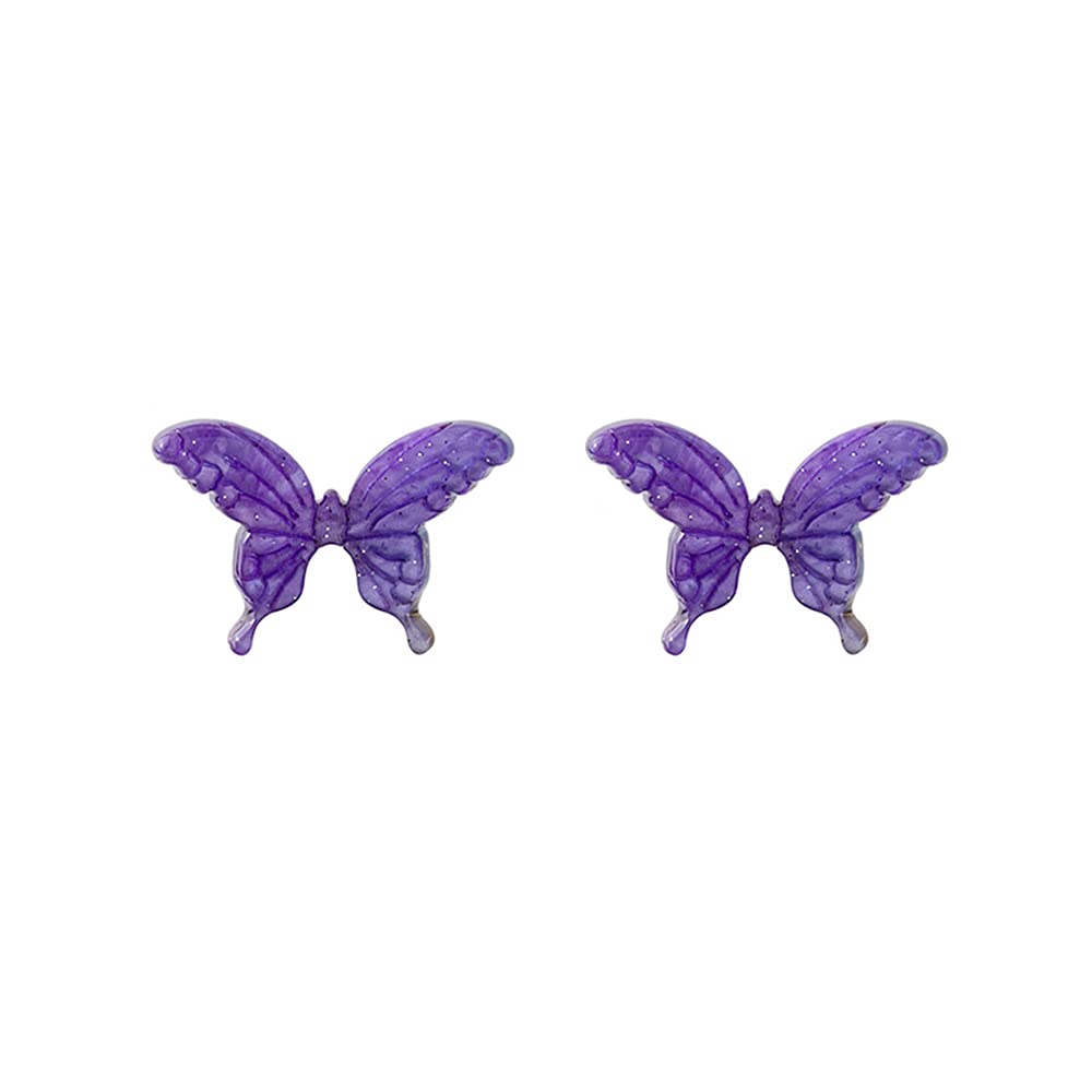 AMOR SPES S925 Sterling Silver Crystal Grape Drop Dangle Earrings with Flower Butterfly Design - Elegant Women's Jewelry for Summer, Beach, Party & Wedding Accessories