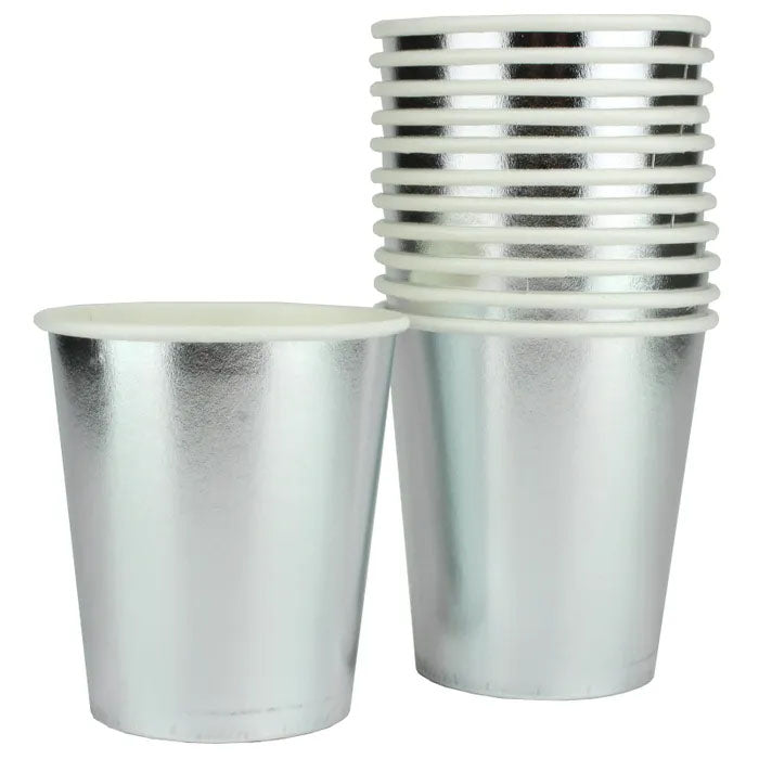 Shiny Metallic Disposable Party Cups - Pack of 10 | Elegant Drinkware for Birthday Celebrations, Weddings & Special Events