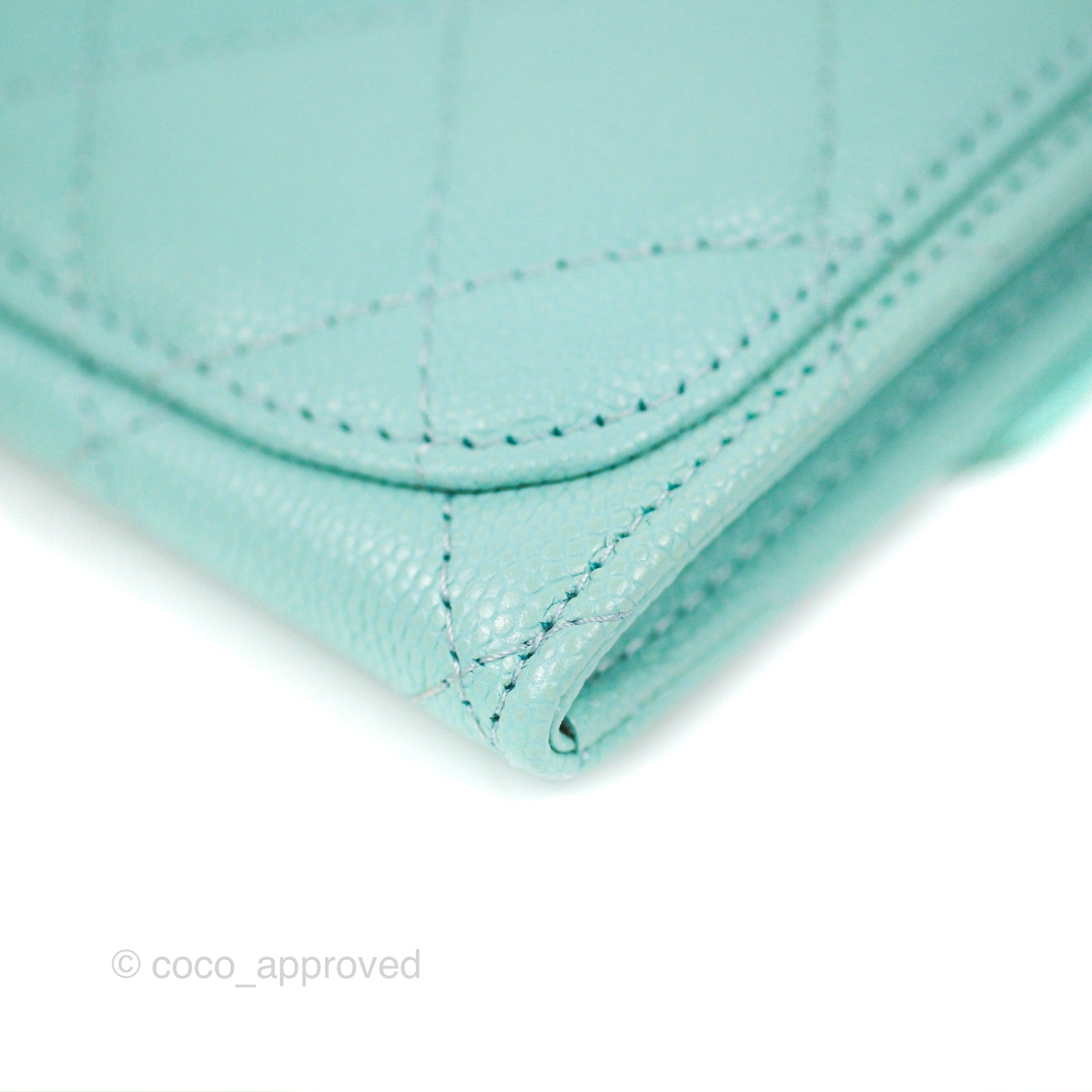 Chanel Classic Flap Coin Purse in Tiffany Blue Caviar Leather with Silver Hardware - Perfect for Everyday Use & Luxury Gift Giving