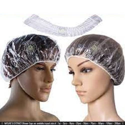 50 Pack Waterproof Shower Caps for Women & Men - Elastic Plastic Bath Hair Cap for Salon, Spa, Hotel, Travel & Home Use - Ideal for Hair Treatment, Beauty Parlors & Portable Hair Protection
