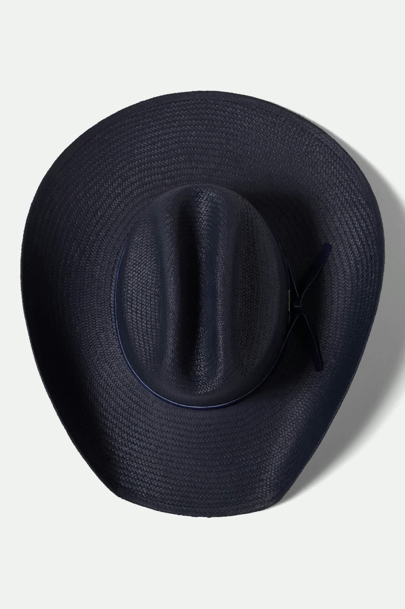 Laredo Panama Straw Cowboy Hat for Men & Women - Navy Blue Wide Brim Sun Hat for Outdoor, Beach, and Country Western Wear