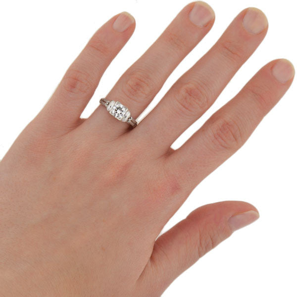 Vintage Late Art Deco 18K Gold Diamond Engagement Ring 0.62ct - Perfect for Wedding Proposals & Anniversary Gifts