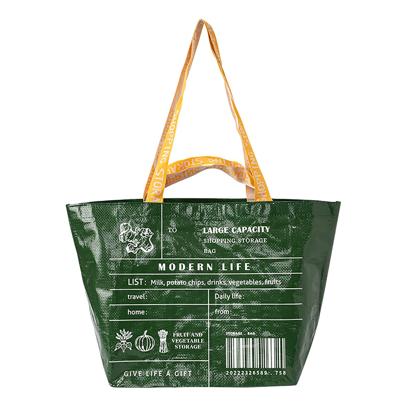 Reusable Foldable Grocery Bags for Shopping & Food Storage - Eco-Friendly Kitchen Totes
