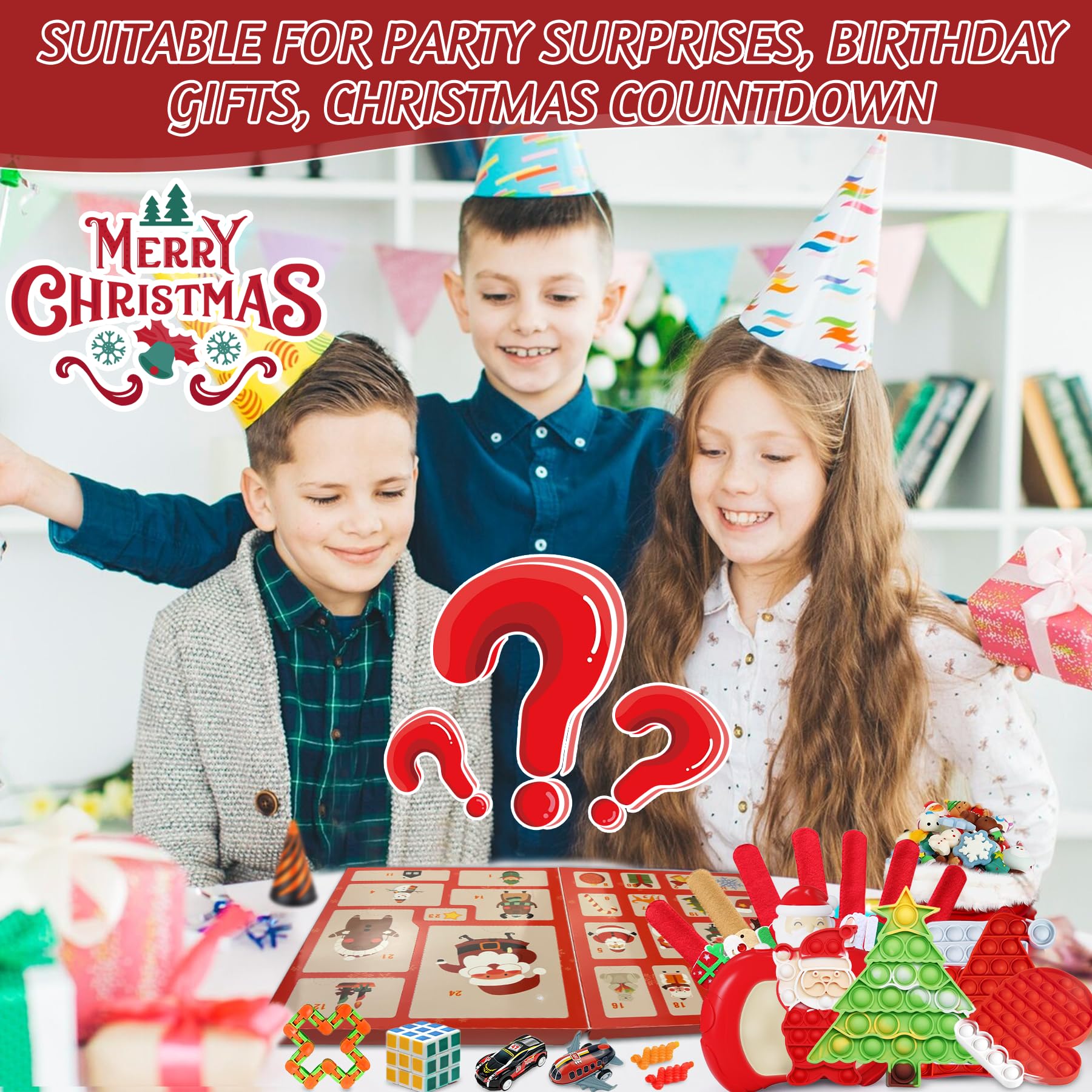 2024 Fidget Advent Calendar for Kids - 24 Days of Surprise Sensory Toys | Christmas Party Favors, Stocking Stuffers & Holiday Gifts for Boys, Girls & Teens | Perfect for Classroom Rewards, Birthday Goodie Bags & Stress Relief