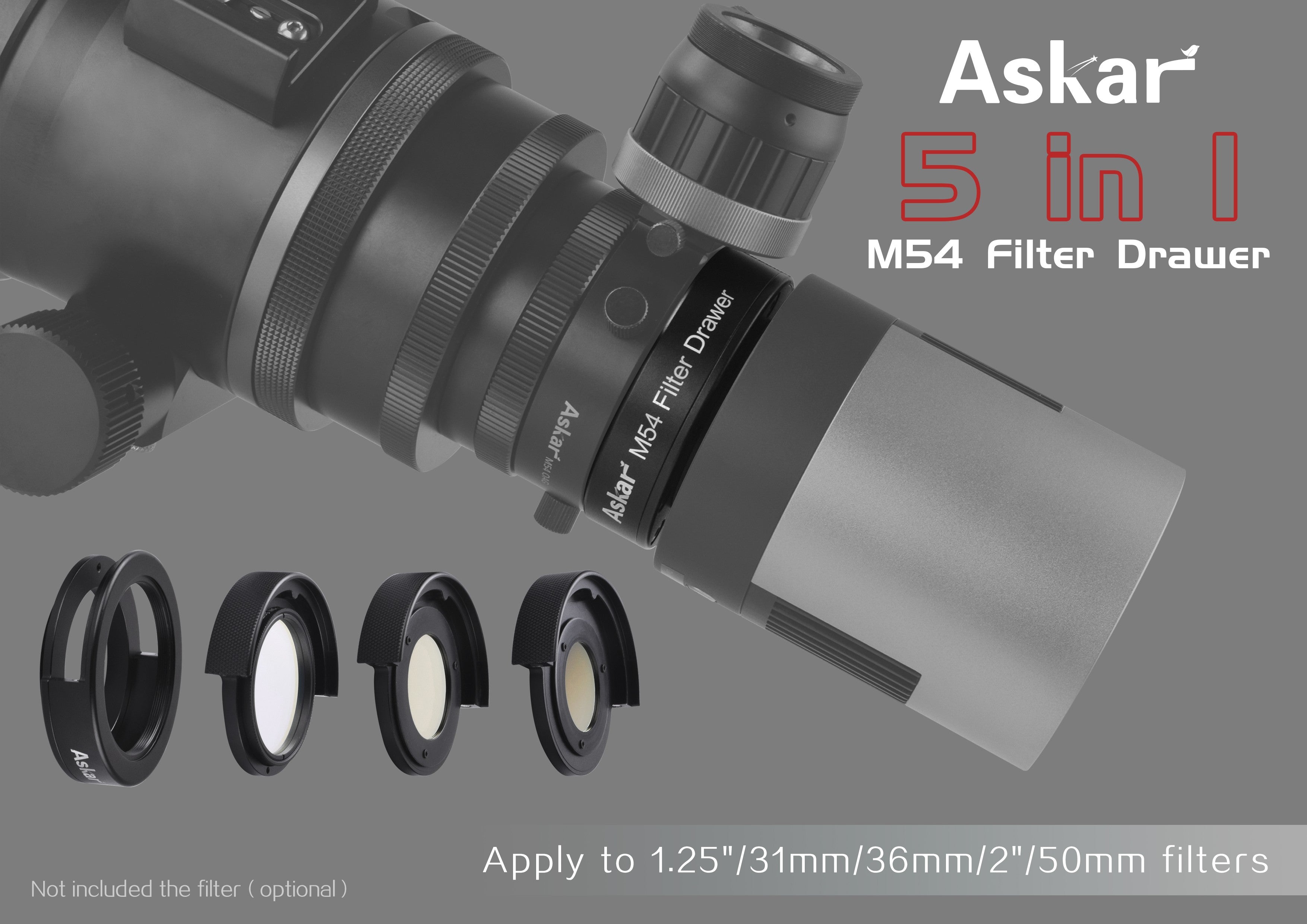 Askar 5-in-1 M54 Filter Drawer for DSLR & Mirrorless Cameras - Perfect for Astrophotography, Landscape & Night Photography