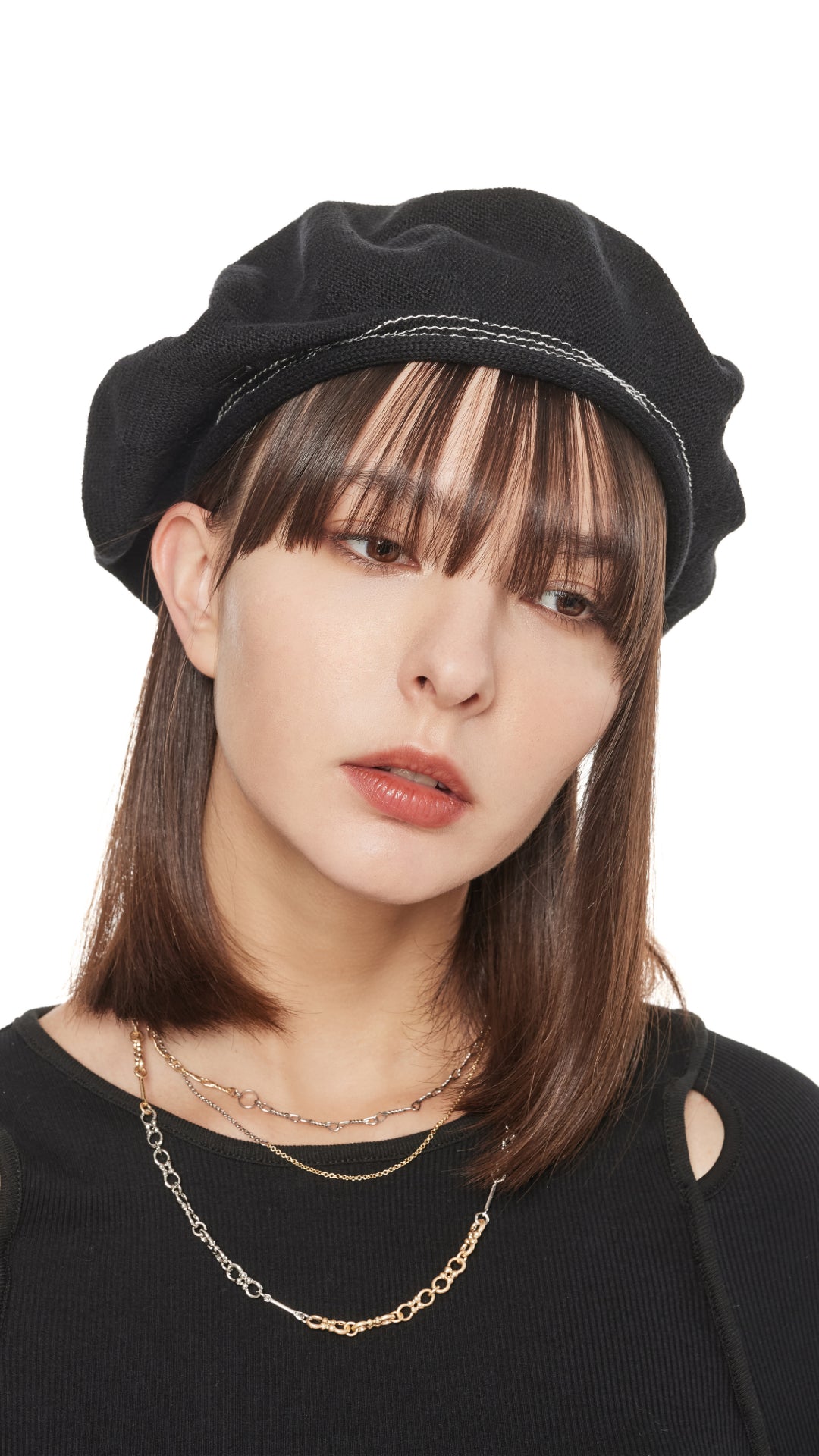 Stylish Knitted Beret with Rolled Hem - Winter Fashion Hat for Women | Perfect for Cold Weather, Outdoor Activities & Casual Outfits