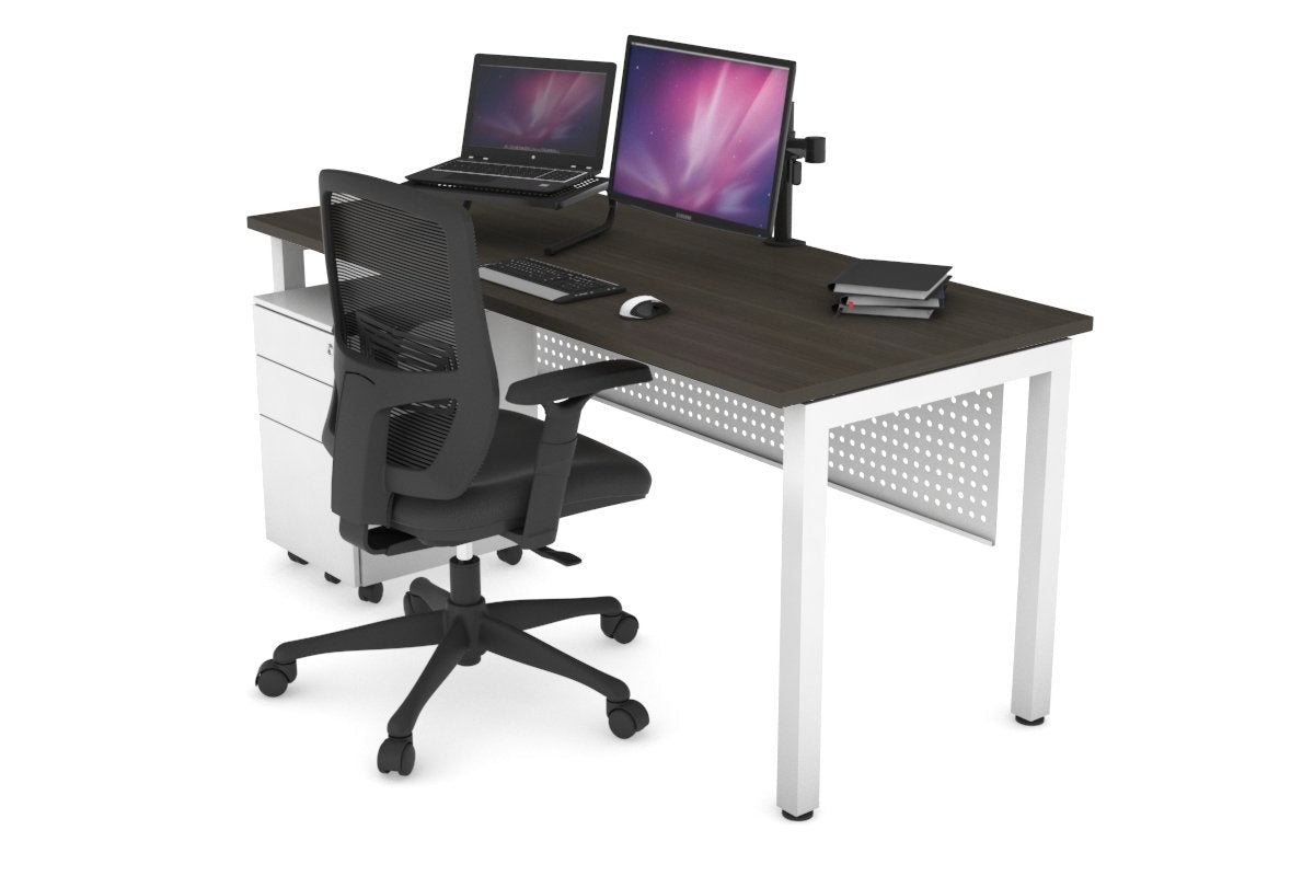 Quadro Square Legs Office Desk - 1600L x 700W Modern Workstation for Home & Office - Perfect for Remote Work, Study & Professional Workspaces